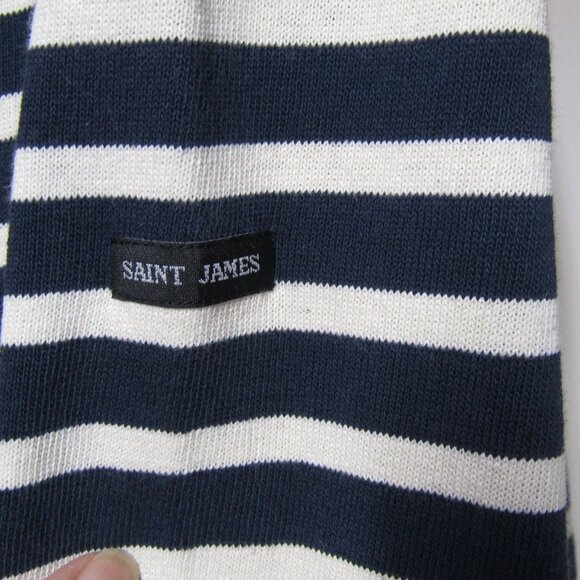 SAINT JAMES Breton Navy White Stripe Nautical Long Sleeve Top US 34 S France - Picture 4 of 9